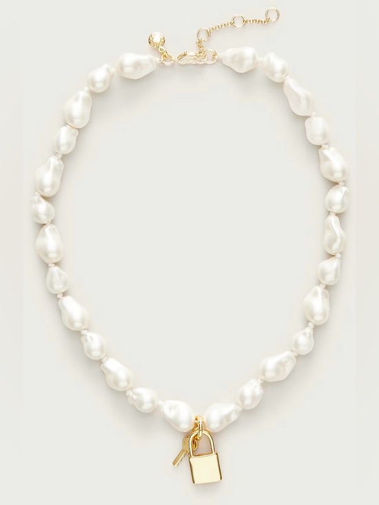 J. Crew Jewelry - J.Crew Baroque pearl necklace with key pendant